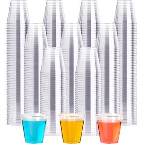 2 OZ 500 Pack Plastic Shot Glasses, Disposable Cups, Wine Tasting Cups, Small Plastic Tumbler for Whiskey, Wine Tasting, Food Samples, Perfect for Halloween, Thanksgiving, Christmas Party
