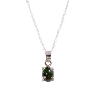 Real Black Rutile Quartz Trillion Prong Gemstone Dainty Pendant Necklace, Healing Chakra Birthstone, Natural Crystal, Women Jewelry, 925 Sterling Silver Chain 18 inch