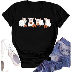 Pig Shirts for Women Berkshire Pig Tshirt Funny Animal Floral Graphic Tees for Pig Lovers Farm Tops