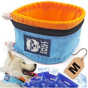 Cooling Collar for Dogs Small | Ice Dog Cooling Bandana | Includes 16 PCM Ice Gel Packs & Insulated Carry Bag (for Your Extra ice Packs) Perfect Dog Summer Clothes Cooling for Dogs (Small)