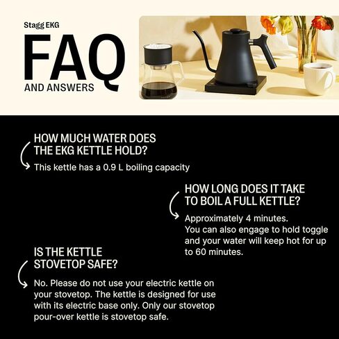 Fellow Stagg EKG Pro Studio Electric Gooseneck Kettle - Pour-Over Coffee and Tea Pot, Stainless Steel, Quick Heating, Matte Black with Walnut Wood Handle, 0.9 Liter in Saudi Arabia
