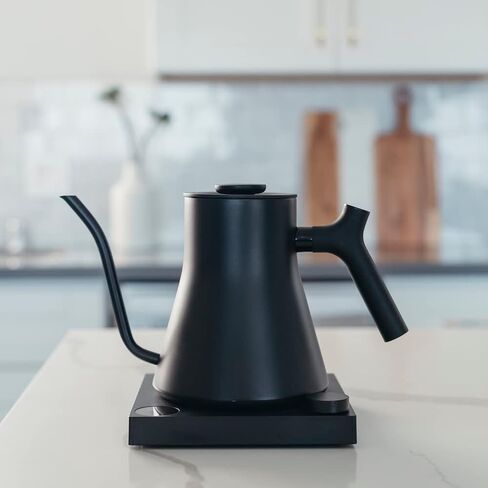 Fellow Stagg EKG Pro Studio Electric Gooseneck Kettle - Pour-Over Coffee and Tea Pot, Stainless Steel, Quick Heating, Matte Black with Walnut Wood Handle, 0.9 Liter in Saudi Arabia