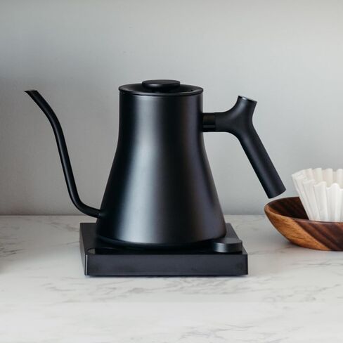 Fellow Stagg EKG Pro Studio Electric Gooseneck Kettle - Pour-Over Coffee and Tea Pot, Stainless Steel, Quick Heating, Matte Black with Walnut Wood Handle, 0.9 Liter in Saudi Arabia