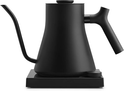 Fellow Stagg EKG Pro Studio Electric Gooseneck Kettle - Pour-Over Coffee and Tea Pot, Stainless Steel, Quick Heating, Matte Black with Walnut Wood Handle, 0.9 Liter in Saudi Arabia