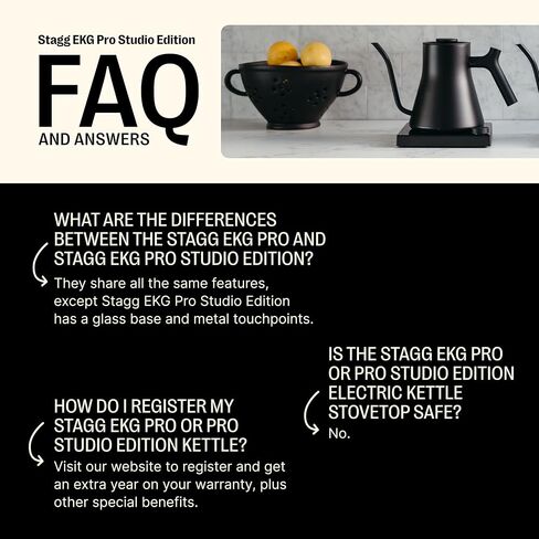 Fellow Stagg EKG Pro Studio Electric Gooseneck Kettle - Pour-Over Coffee and Tea Pot, Stainless Steel, Quick Heating, Matte Black with Walnut Wood Handle, 0.9 Liter in Saudi Arabia