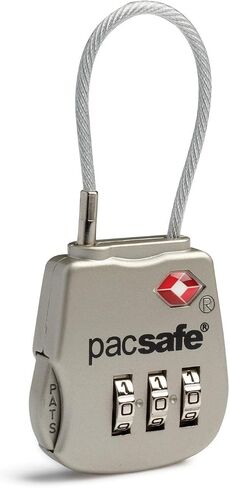 Pacsafe Prosafe 800 TSA Accepted 3-Dial Cable Lock, Silver in Saudi Arabia