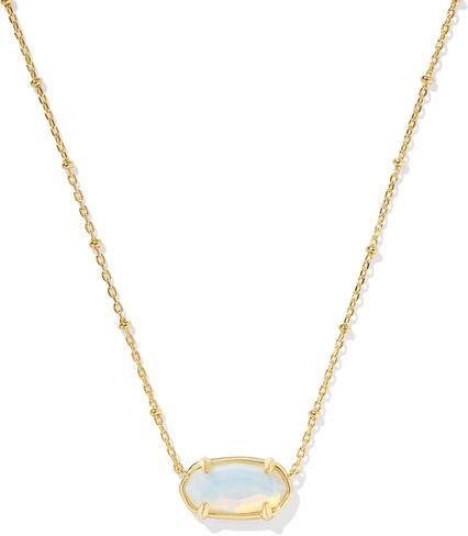Kendra Scott Faceted Elisa Short Pendant Necklace Gold Iridescent Opalite Illusion One Size in Saudi Arabia