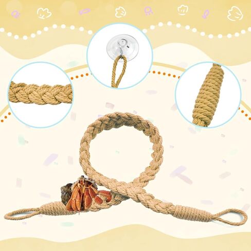 2PCS Hermit Crab Climbing Toys,Hermit Crab Rope Ladder Decor Reptile Hanging Vines Toys Hermit Crab Supplies Reptiles Habitat Tank Terrarium Accessories for Lizard Leopard Gecko Tree Frog(Blue) in Kuwait