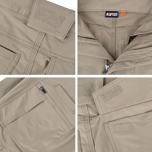POWERTHREE Men's 4 Way Stretch Outdoor Cargo Pants All Season with Multi Pocket Work Pant for Work Utility M919 in Saudi Arabia