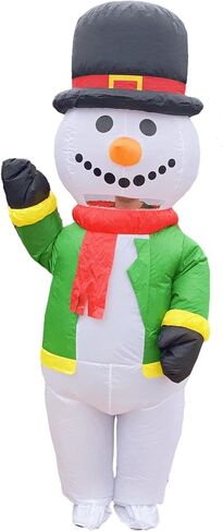 Tangcii Inflatable Christmas Costume Adult Funny Blow Up Halloween Inflatable Gingerbread Man Tree Costumes Snowman Suit in Kuwait