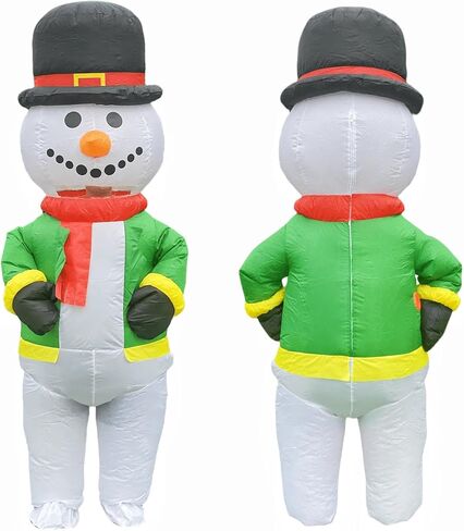Tangcii Inflatable Christmas Costume Adult Funny Blow Up Halloween Inflatable Gingerbread Man Tree Costumes Snowman Suit in Kuwait