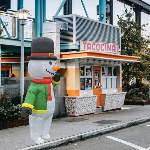Tangcii Inflatable Christmas Costume Adult Funny Blow Up Halloween Inflatable Gingerbread Man Tree Costumes Snowman Suit in Kuwait
