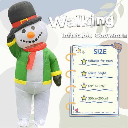 Tangcii Inflatable Christmas Costume Adult Funny Blow Up Halloween Inflatable Gingerbread Man Tree Costumes Snowman Suit in Kuwait