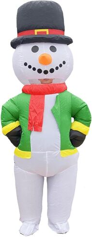 Tangcii Inflatable Christmas Costume Adult Funny Blow Up Halloween Inflatable Gingerbread Man Tree Costumes Snowman Suit in Kuwait