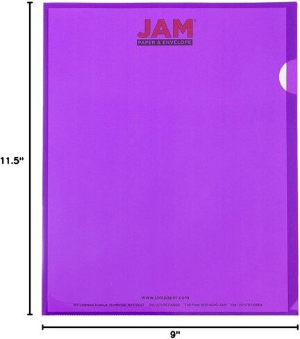 JAM PAPER Plastic Sleeves - Legal Size - 9 x 14 1/2 - Clear Project Pockets - 12 Page Protectors/Pack in Kuwait