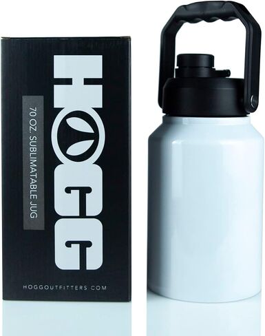 Hogg 100oz Sublimatable White Coated Jug. DIY, Customizable, Add Logo, Vinyl, Alcohol Ink, Or Glitter & Epoxy To Any Cup. Double Wall Insulated Sublimation Tumblers in Kuwait