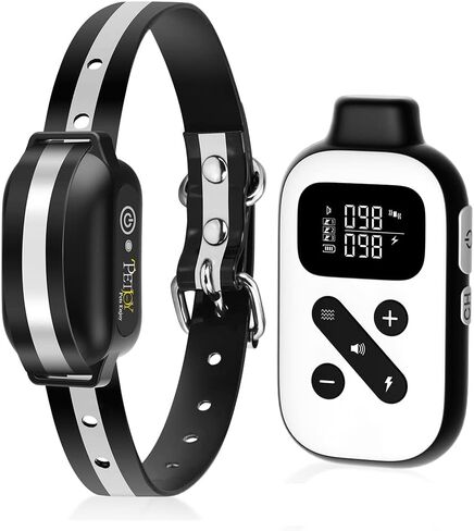 PetJoy Bark Collar with Remote, Bark and Training Collar Combo, Shock Collar for Large Dogs, Auto Bark Collar - Shock, Vibration, Beep and Auto Mode (Level 1-5), Remote Range 2800 Ft in Saudi Arabia