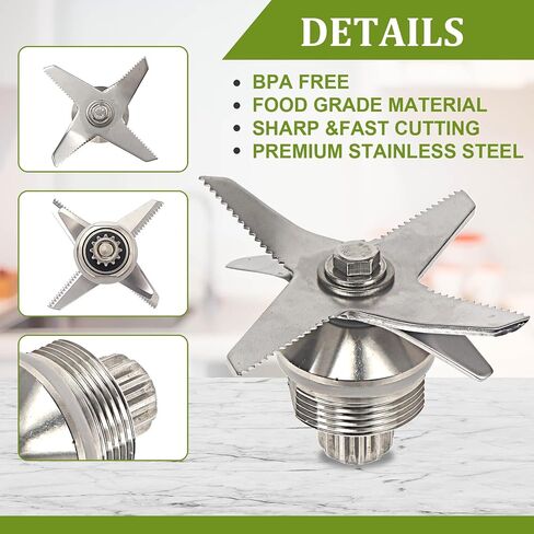 Blender Blade Replacement Part for Vitamix, Stainless Steel Blender Wet Blade Assembly Compatible with Vitamix 5200 Series 32oz and 64oz Mixer Containers Accessories Kitchen in Saudi Arabia