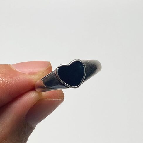 Handmade Vintage 925 Sterling Silver Black Rings for Women/Girl, Adjustable Personalized Jewelry (Black oval shape) in Saudi Arabia
