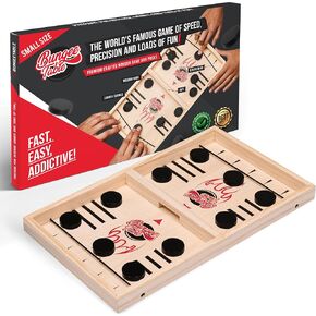 Bungee Table - Large Fast Sling Puck Game - Fast-Paced Fun for a Family Game Night or for a Party with Friends - Test Your Speed and Accuracy with This Wooden Hockey Board Game, 2 Players