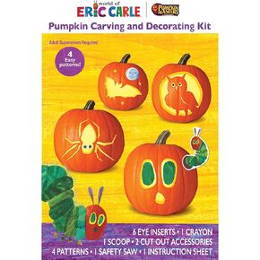 Pumpkin Masters World of Eric Carle - Pumpkin Glowing Peg Lights Kit Easy to Create, Tap in Pegs with Included Mallet