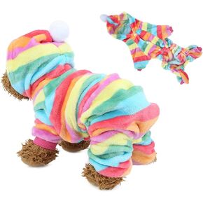 Pet Dog Cat Warm Pajamas Clothes Autumn Winter Pet Hoodies Doggy Fashion Jumpsuit Apparel for Small Dogs(XS)