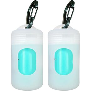 Dog Poop Bag Dispenser for Leash with Snap Clip, Skin-friendly Texture Waste Bag Holder for Dog Walks and Cats, Pets Litter Bag Container, Indoor & Outdoor Use (Yellow, 2 Count)