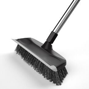 Multi Purpose Scrub Brush with Long Handle,BITOPE 10" Wide Heavy Duty Scrub Brush with Stiff Bristle Floor Cleaning Scrubber Brush for Shower,Deck, Patio, Tile, Kitchen, Pool,Garage