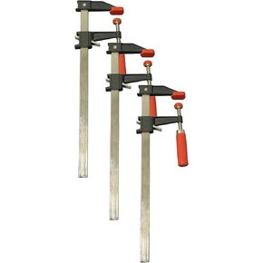 Bessey Clutch Style Bar Clamps - 24 In 600 lb - GSCC2.524- Woodworking Clamps with Ergonomic Handle, Non-Marring Pads, Durable Cast-Iron Jaws & Serrated Rail for Carpentry & Cabinetry