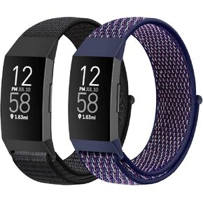 AVOD Nylon Watch Bands Compatible with Fitbit Charge 4/Charge 3/SE, Soft Replacement Wristband Breathable Sport Strap with Band for Women Men
