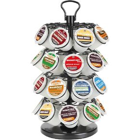 40 Pods Capability K Cup Holders,K Cup Holder, K Cups Holder,K Cup Carousel, Coffee Pods Holder Storage Organizer Stand, Easy Assembly K/D Design, Black