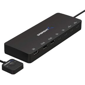 SABRENT Thunderbolt 4 KVM Switch, Peripheral Sharing with 3X Thunderbolt 4 USB C 40Gbps, 2X USB-C Charging 60W (PD 3.0) | 4X USB Type A 3.2x2 10Gbps | Supports 4K@144Hz / 8K@60Hz DSC (SB-TB4K)