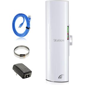 Wireless Bridge Point to Point Outdoor WiFi, Wireless Network Expansion Kit, Long Range High Speed 5G | 2 Units Bridge Kit Complete Pre-Configured - P2P 1000Mbps 5Km(2Pack)