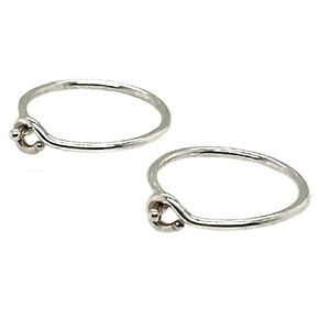 8mm Sterling Silver Huggie Hoop Piercing Cartilage Tragus Earrings Faceted Extra Small and Thin (8mm x 24 gauge/Faceted)