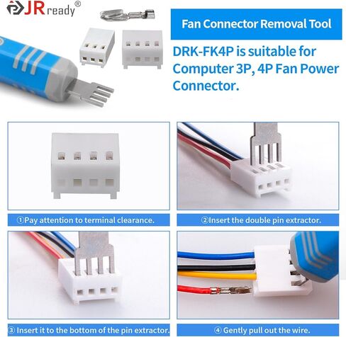 مجموعة أدوات إزالة طرفية السيارات JRready ST5253 - مجموعة أدوات مستخرج دبوس السيارة - أداة تحرير طرفية مزدوجة المستخرج مناسبة لـ AMP Superseal 1.5، Metri Pack، موصل MX150 in Kuwait