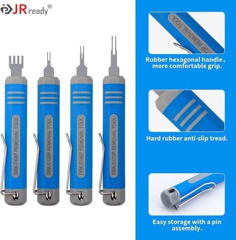 مجموعة أدوات إزالة طرفية السيارات JRready ST5253 - مجموعة أدوات مستخرج دبوس السيارة - أداة تحرير طرفية مزدوجة المستخرج مناسبة لـ AMP Superseal 1.5، Metri Pack، موصل MX150 in Kuwait