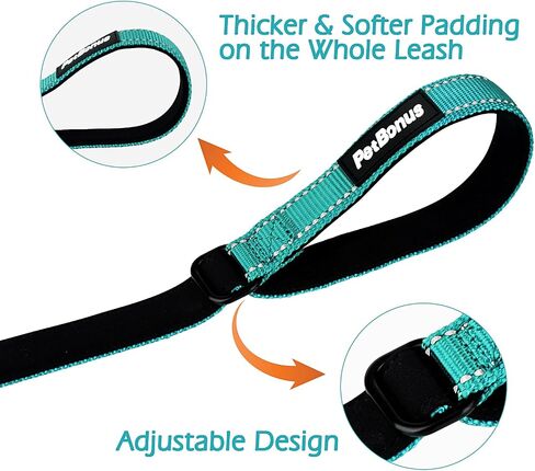 PetBonus Dog Leash Wrist Strap, Safety Strap for Retractable Leash, Lockable Reflective Short Dog Lead with Adjustable Soft Padded Handle for Walking, Extra Layer Security for Pet Stroller (Black) in Saudi Arabia