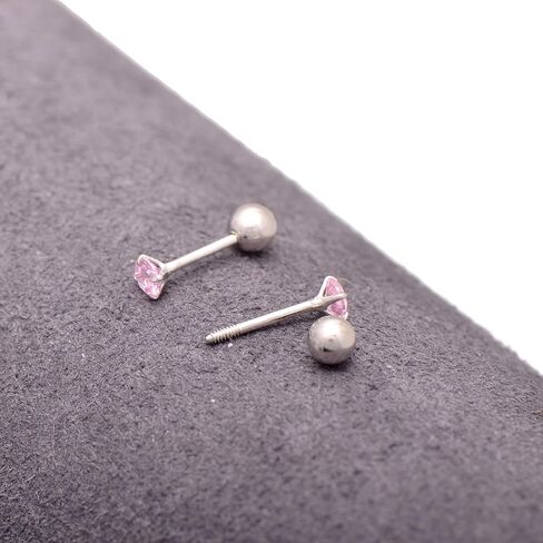 أقراط جوزيف براذرز 3 ملم مكعبة الزركونيوم الأخضر الزمردي من الفضة الإسترلينية للنساء in Kuwait