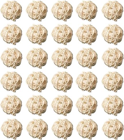 HANZE Rattan Balls,Sepak Takraw, Vine Ball, Parrot Chew Toy and Stimulation Ball Set, 12 Pieces in Saudi Arabia