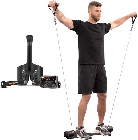 MAXPRO Fitness: Cable Home Gym | As Seen on Shark Tank | Versatile, Portable, Bluetooth Connected | Strength, HIIT, Cardio, Plyometric, Powerful 5-300lbs Resistance in Kuwait