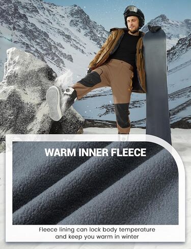 MAGCOMSEN Winter Pants Snow Ski Pants 4 Pockets Water Resistant Softshell Hiking Pants in Kuwait