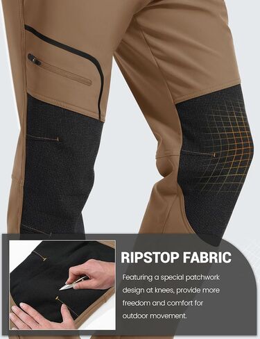 MAGCOMSEN Winter Pants Snow Ski Pants 4 Pockets Water Resistant Softshell Hiking Pants in Kuwait