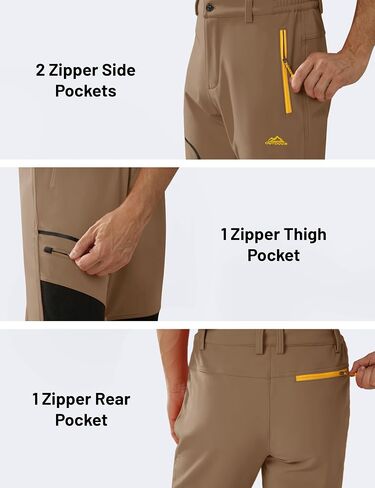 MAGCOMSEN Winter Pants Snow Ski Pants 4 Pockets Water Resistant Softshell Hiking Pants in Kuwait