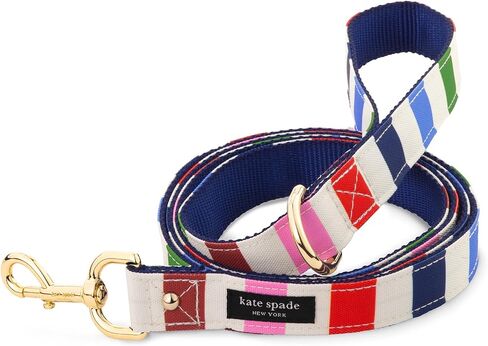 Kate Spade New York 4.5ft Dog Leash, Heavy Duty Leash for Female or Male Dogs, Cute Pet Leash with Gold Metal Hardware, Long Dog Lead for Small and Medium Breeds (Navy Gingham) in Saudi Arabia