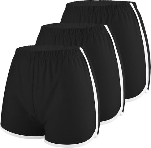 Motarto 3 Pack Women Cotton Sports Shorts Athletic Shorts Yoga Dance Summer Short Pants in Kuwait
