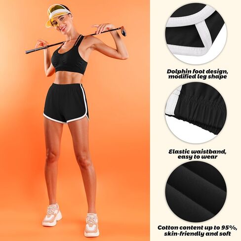 Motarto 3 Pack Women Cotton Sports Shorts Athletic Shorts Yoga Dance Summer Short Pants in Kuwait
