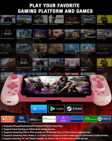 Joso Wireless Phone Controller for iPhone/Android, Mobile Game Controller with Hall Joystick Suitable for Xbox Cloud Gaming, PS Remote Play, Steam Link, Call of Duty & More - Gray in Kuwait
