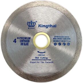 4 Inch Tile Continuous Rim Diamond Saw Blade for Cutting Ceramic Porcelain,Wet Cutting, 7/8"-5/8" Arbor