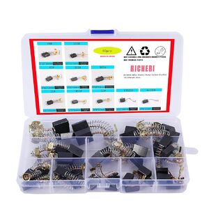 RICHERI 40Pcs Electric Motor Carbon Brushes 10 Different Sizes for Replacement Repair Power Tool Part
