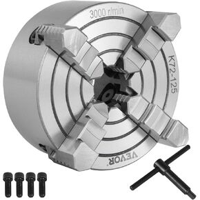 Vevor K72-125 Lathe Chuck 5 Inch 4-Jaw,Lathe Chuck Independent Reversible Jaw,Metal Lathe Chuck Turning Machine Accessories,for Lathes Machine - Amazon.com